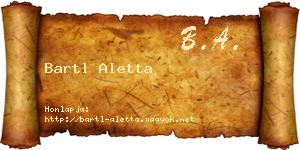 Bartl Aletta névjegykártya